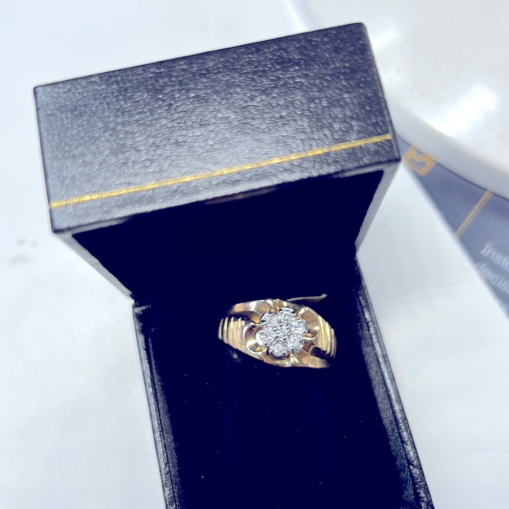 Diamonds 14K Solid Gold Ring - Picture 1 of 6
